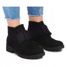 Bottines et Nœuds en Daim FA162 Noir le noir 2
