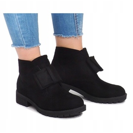 Bottines et Nœuds en Daim FA162 Noir le noir 3
