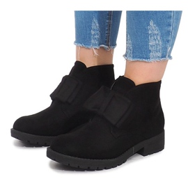 Bottines et Nœuds en Daim FA162 Noir le noir 5