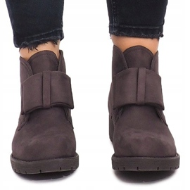 Bottines et Nœuds en Daim FA162 Gris 1