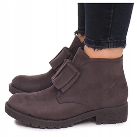 Bottines et Nœuds en Daim FA162 Gris 4