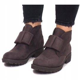 Bottines et Nœuds en Daim FA162 Gris 5