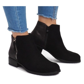 Bottines en daim avec fermeture éclair M49-6 Noir le noir 2