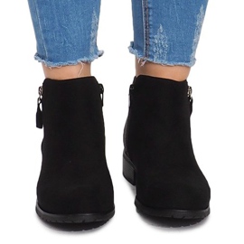 Bottines en daim avec fermeture éclair M49-6 Noir le noir 1