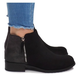 Bottines en daim avec fermeture éclair M49-6 Noir le noir 3
