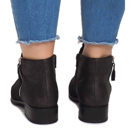 Bottines en daim avec fermeture éclair M49-6 Noir le noir 4