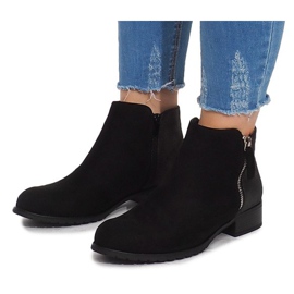 Bottines en daim avec fermeture éclair M49-6 Noir le noir 5