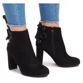 Bottes À Talons Avec Nœud A852 Noir le noir 1