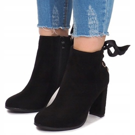 Bottes À Talons Avec Nœud A852 Noir le noir 2