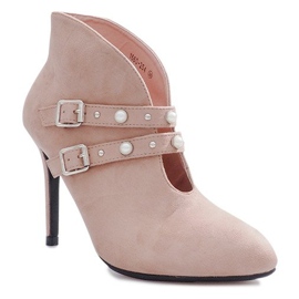 Bottines roses sur talon haut Kaia 1