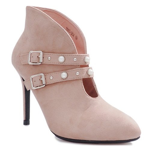 Bottines roses sur talon haut Kaia 1