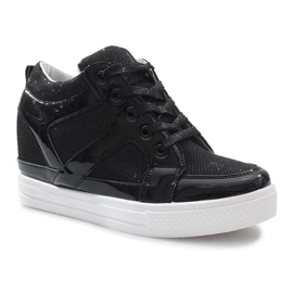 Baskets compensées noires Lucienne le noir 2