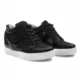Baskets compensées noires Lucienne le noir 3