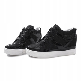 Baskets compensées noires Lucienne le noir 4