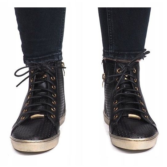 Baskets Maud noires ajourées le noir 2