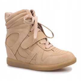Baskets compensées beiges Nadine 1