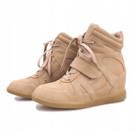 Baskets compensées beiges Nadine 3