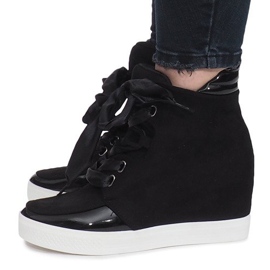 Baskets en daim noir Nathalie le noir 2