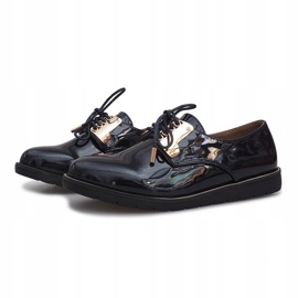 Chaussures laquées bleu marine Rose 2