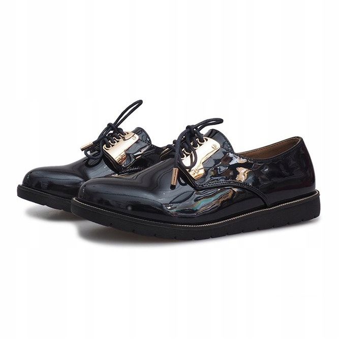 Chaussures laquées bleu marine Rose 2