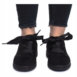 Baskets noires à nœuds Salomé le noir 1