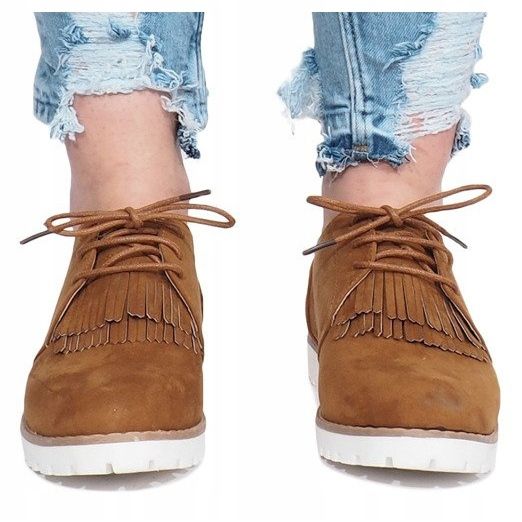 Mocassins camel à franges Crushing Hard brun 1