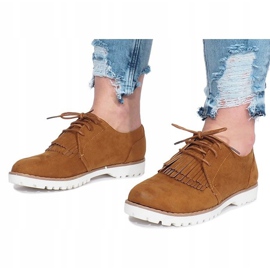 Mocassins camel à franges Crushing Hard brun 3