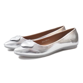 Ballerines en Argent avec Bouche Bouche gris 2
