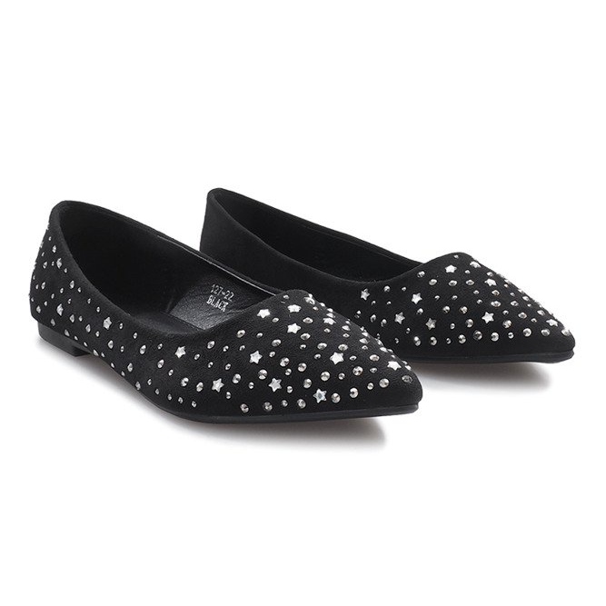 Ballerines noires avec étoiles noires 1