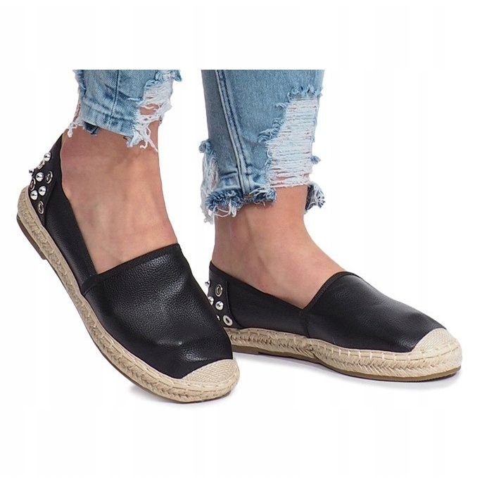 Espadrilles noires à clous Dolita le noir 1