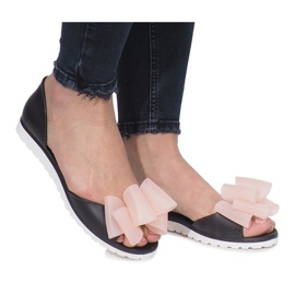 Sandales Meliski Flower City noires 1