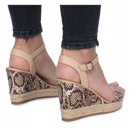Sandales compensées beiges Espadrilles Busy 3