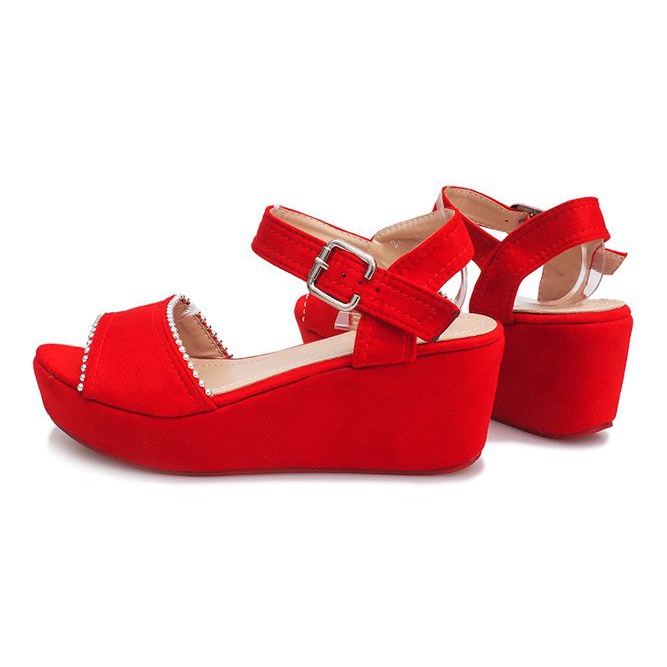 Sandales compensées rouges Laguna 1