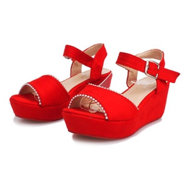 Sandales compensées rouges Laguna 4