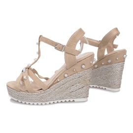 Sandales compensées beiges Espadrilles Chillin 3