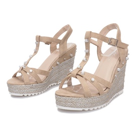 Sandales compensées beiges Espadrilles Chillin 4