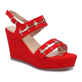 Sandales compensées rouges Give it Up 1