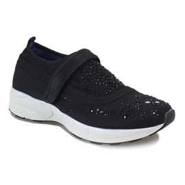 Chaussures à pois noires ornées de losanges JT16-1 le noir 1