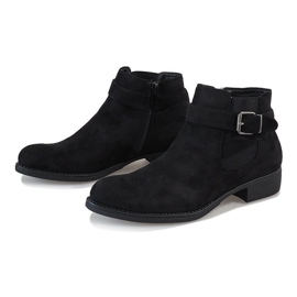 Bottines à talons en daim noir Y-002 le noir 3