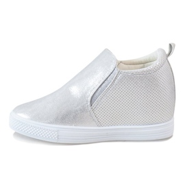 Sneakers ajourées argentées sur le coin DD383-2 gris 1