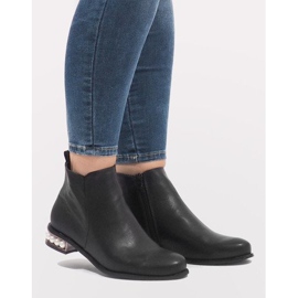 LEI-189 bottes noires avec perles le noir 2
