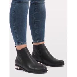 LEI-189 bottes noires avec perles le noir 1