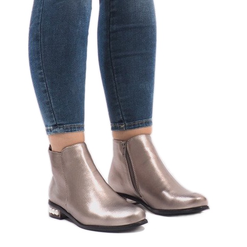 LEI-189 bottes argent avec perles gris 1