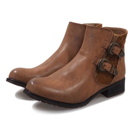 Bottines camel à boucles 2993 brun 2