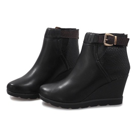 Bottes compensées isolées unies noires 3167-1 le noir 4