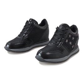 Baskets compensées noires à étoiles BM1915-3 le noir 3