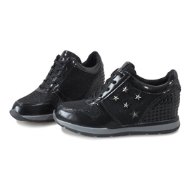 Baskets compensées noires à étoiles BM1915-3 le noir 4