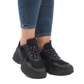 Chaussures de sport à la mode noires 1801 le noir 1