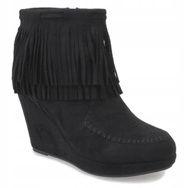 Bottines en daim noir boho LM-653 1