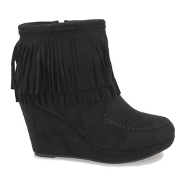 Bottines en daim noir boho LM-653 le noir 2